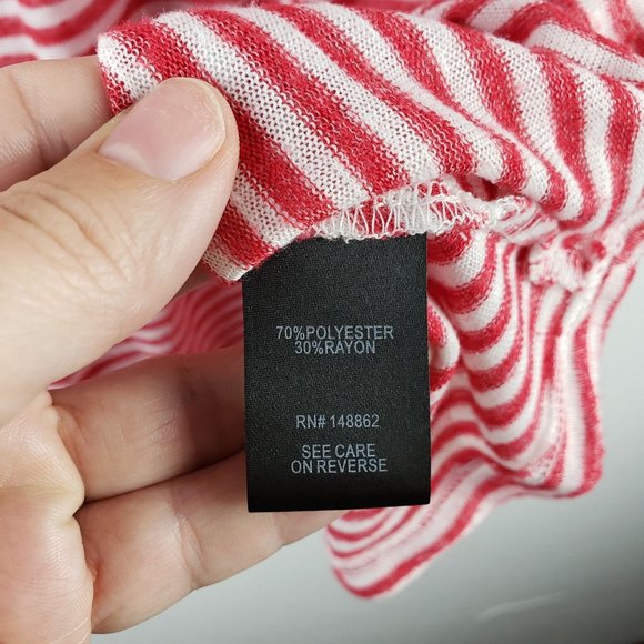 Torrid Women's Size 2 Knit Jersey Swing Tunic Tank Red And White Stripes Vneck - Picture 4 of 9